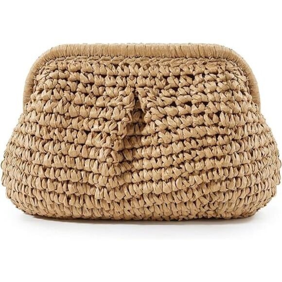 Straw Purse for Women, Beach Bag Summer Woven Clutch Purses, Cloud Crossbody - Picture 7 of 7